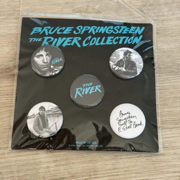 Bruce Springsteen The River Collection Button Pin Set 2016 Thrill Hill USA Made - Picture 1 of 8